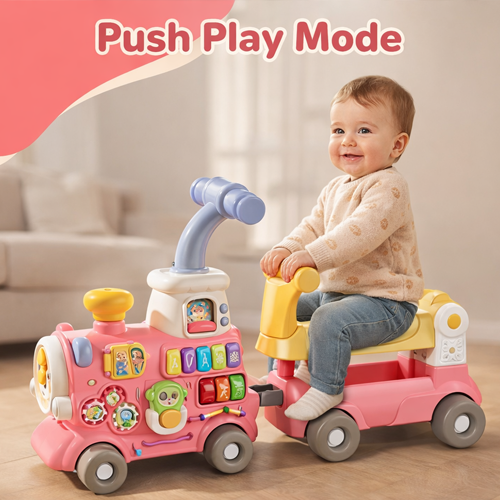 Toybie Colorful Ride-On Educational Toy Train