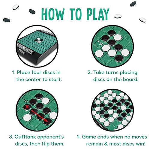 Funskool Othello Classic, Strategy Game, Board Game for Kids, Adults, Families, Educational, Fun, 2 Players, Family Fun, Learning Activity Toy for Childrens, Gift Set for Kid, Ages 7+ Years