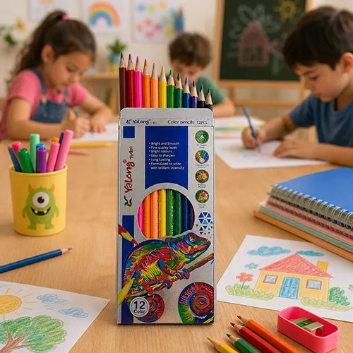 Yalong 12 Colour Pencil & HB Pencil Combo Set for Kids