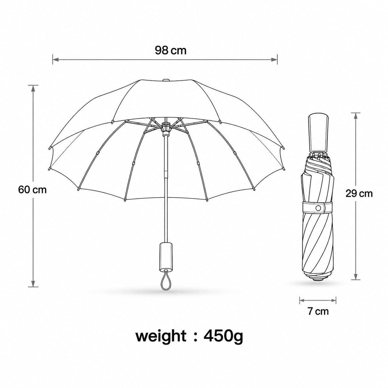 Premium UV Protection Umbrella with 8K Auto Open Aluminum Frame