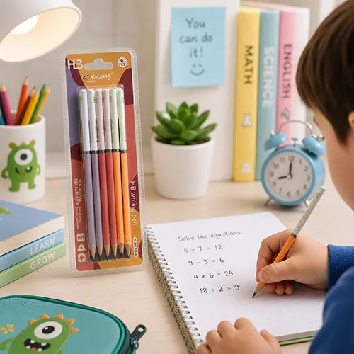 Yalong Pastel Shade HB Writing Pencil Set – 6 Pcs