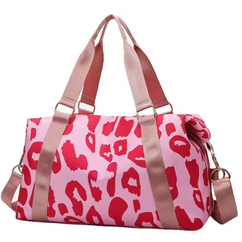 Animal Print Travel Duffel Bag with Trolley Sleeve