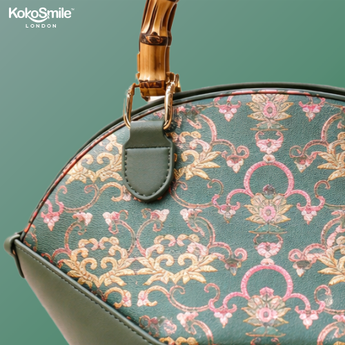 Premium Hangzhou Silk & Leather Top Handle Bag for Women