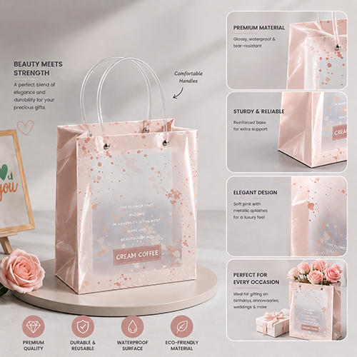 Luxury Floral Waterproof Gift Carry Bags for Gifting