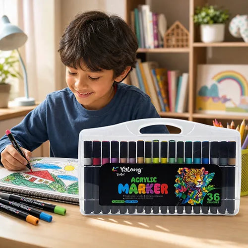 Yalong Acrylic Paint Markers Set for Canvas, Glass & Rock Art