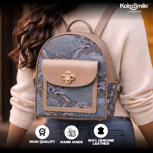 Premium Hangzhou Silk Leather Mini Backpack