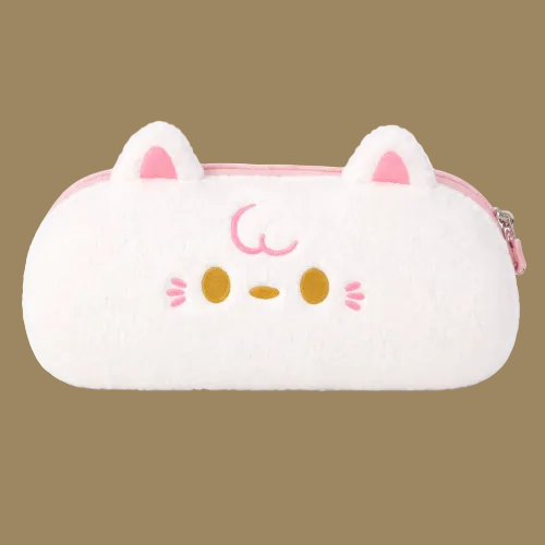 KokoSmile Plush Cat Pencil Pouch | Cute Large Capacity Case