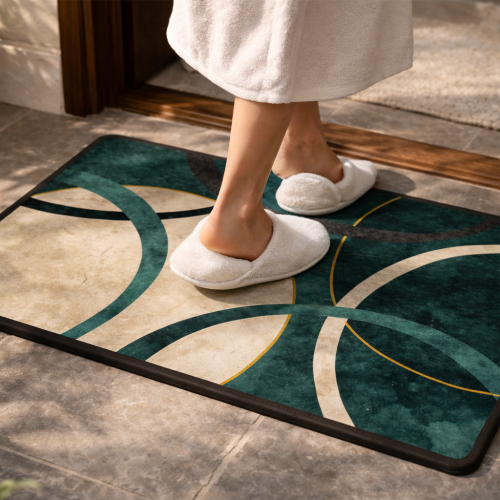 Modern Abstract Printed Doormat for Entryway, Bathroom & Kitchen