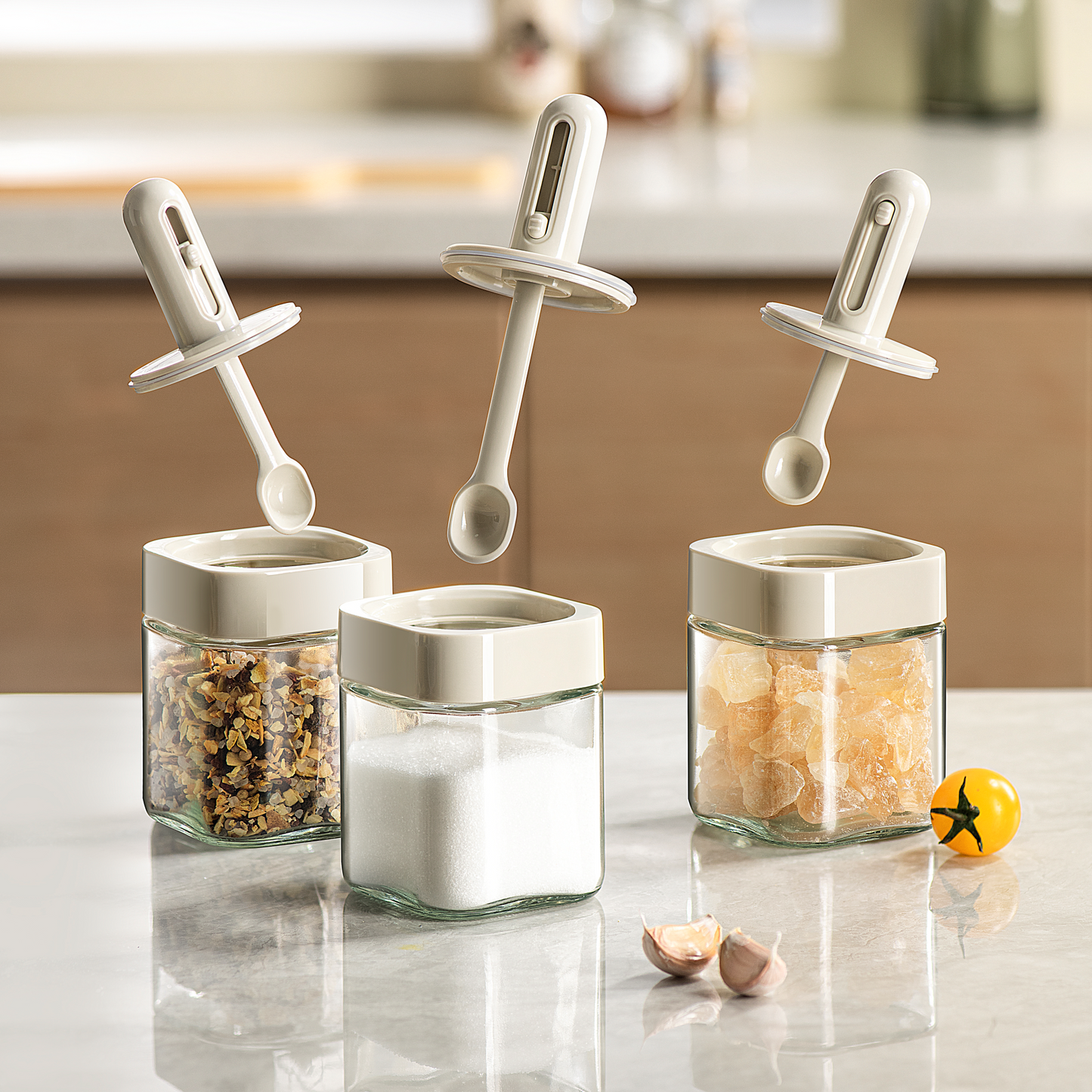 Premium Spice Jar with Integrated Spoon