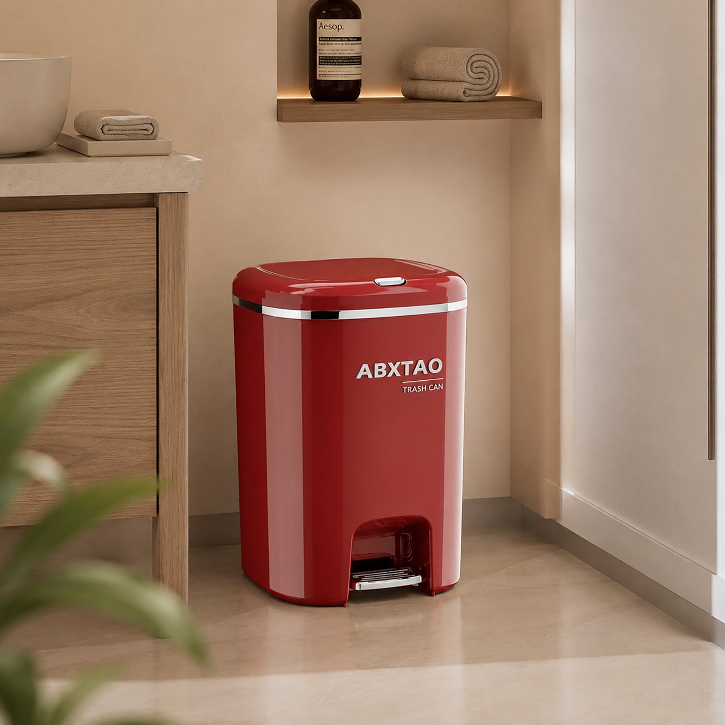 HOMX Step Trash Can 20L – Foot Pedal, Silent Slow-Close, Glossy Finish