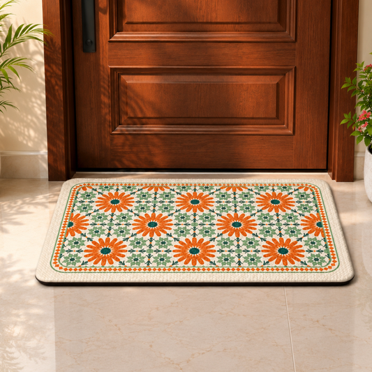 Premium Floral Anti-Slip Doormat for Entryway/Kitchen/Bathroom