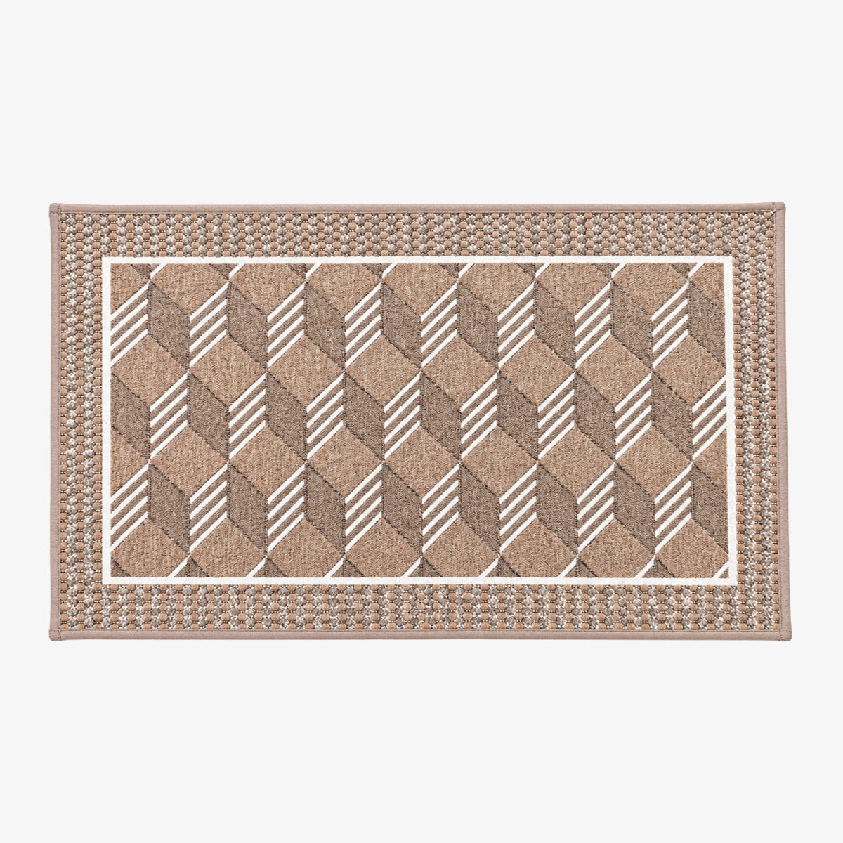 Premium Ferret Fleece Doormat with Modern Geometric Pattern
