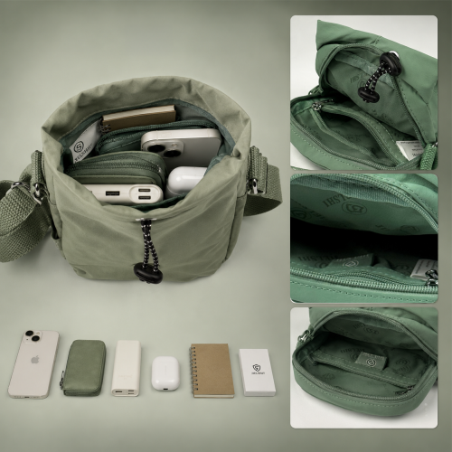 Water-Resistant Mini Crossbody Utility Bag for Daily Essentials