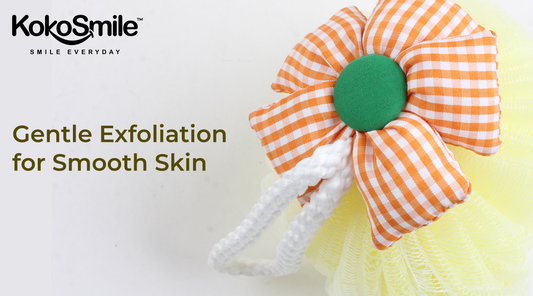 Checkered Flower Bath Sponge – Soft Exfoliating Luxurious Loofah with Rich Foam