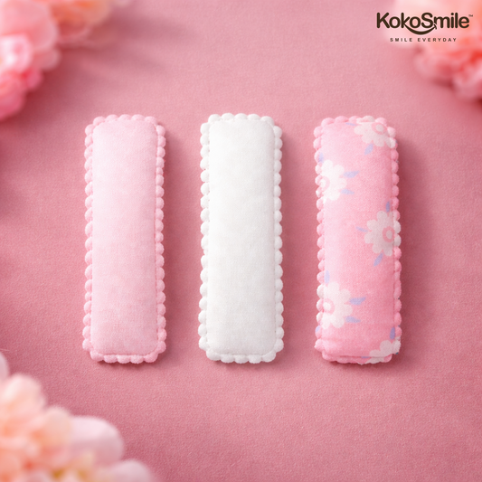 Soft Fabric Covered Snap Hair Clips for Girls - Set of 3