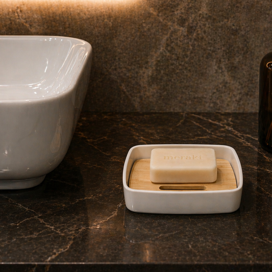 Luxury ABS Bathroom Accessories Set with Wooden Finish