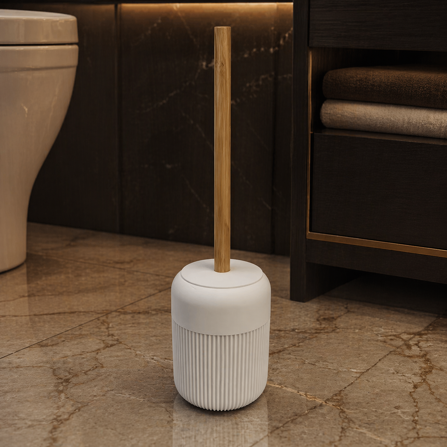 Elegant Bathroom Accessories 6-Piece Set with Ribbed Design