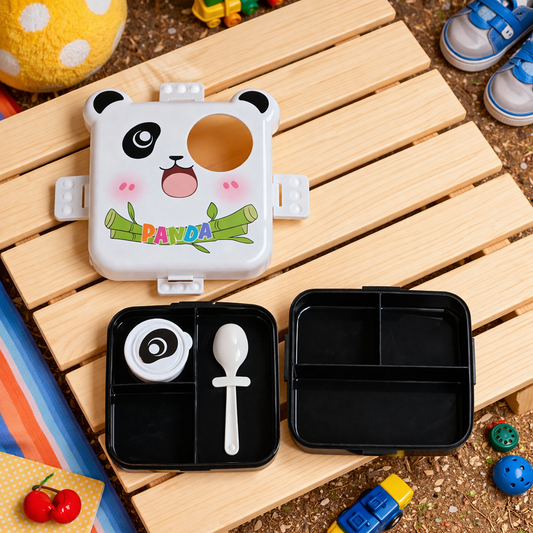 Panda Themed Lunch Box with 3 compartments for Kids – 1590ml