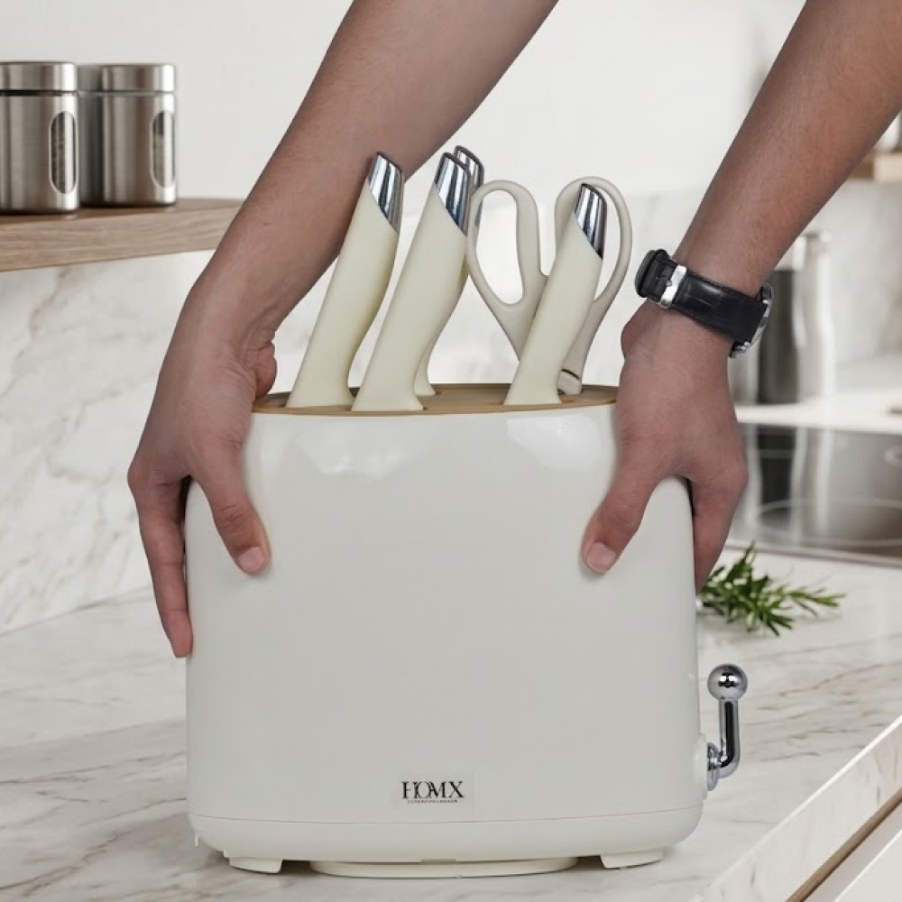 Premium Knife Holder/Organiser with 4 Knives & 1 Scissor