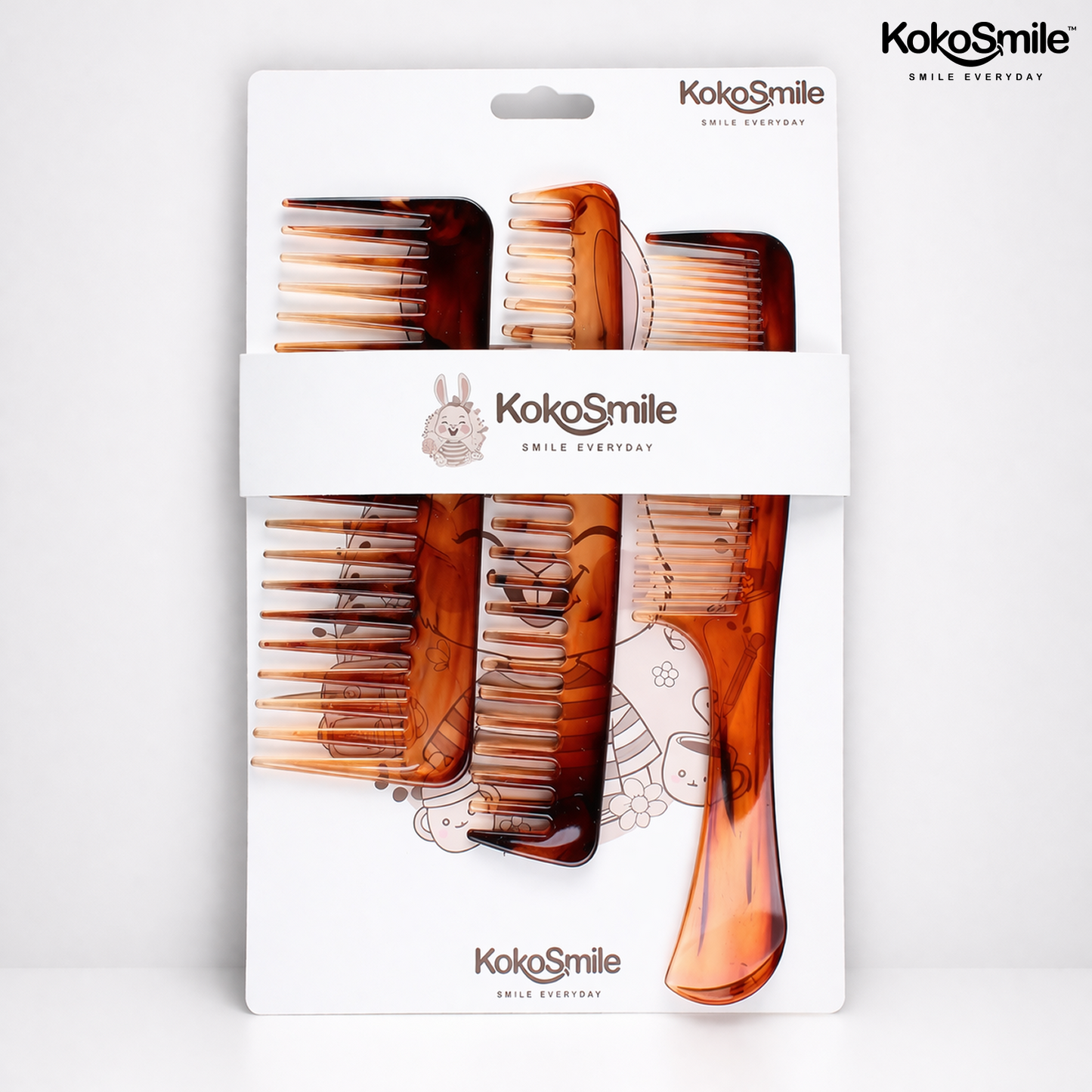 3-in-1 ABS Hair Comb Set| Detangling, Styling & Handle Comb