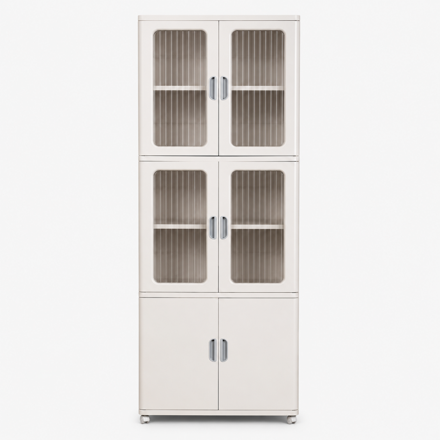 HOMX Foldable Storage Cabinet with Transparent Doors & Wheels