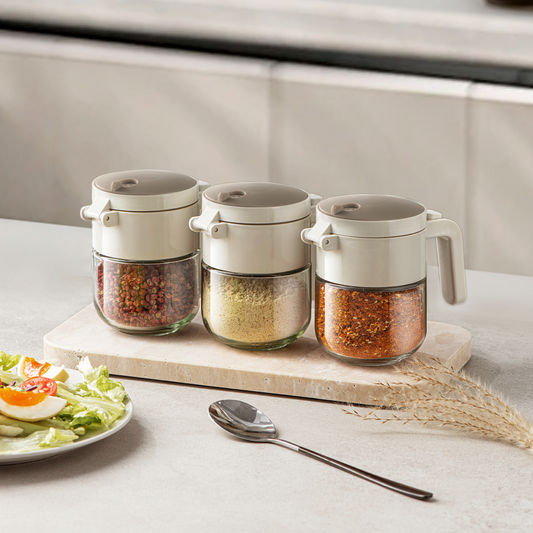 HOMX 2-in-1 Seasoning Jar with Dual Pour Lid | Airtight PP Spice Bottle