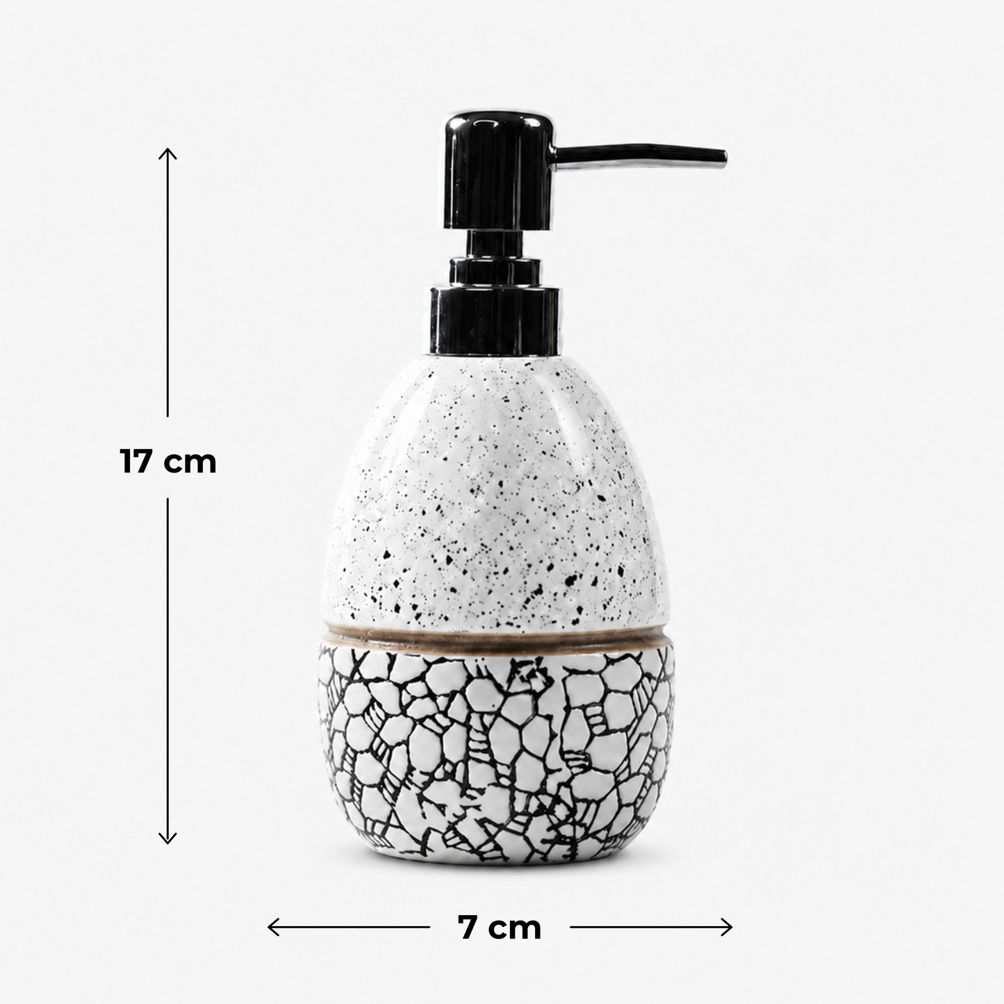 Glossy Ceramic Soap Dispenser with Abstract Print - 320ml