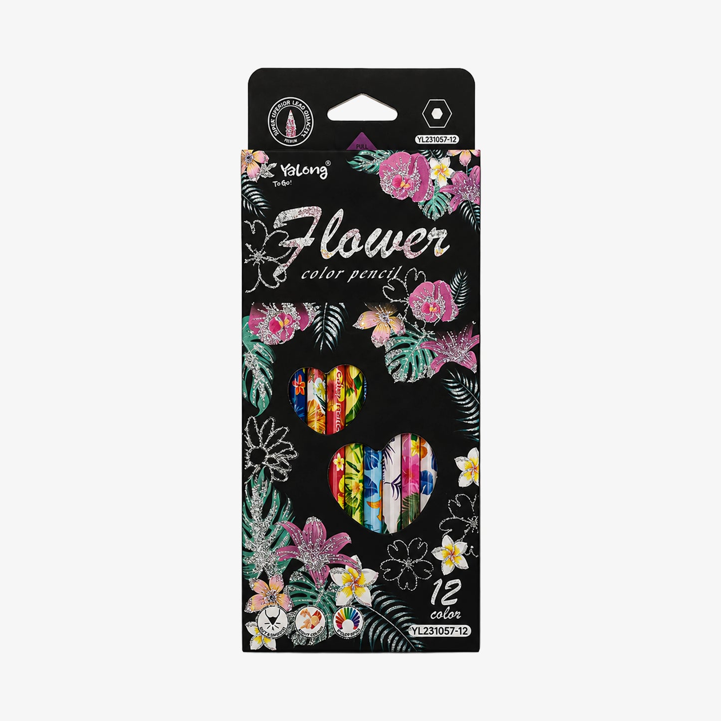 Yalong Floral Print Colour Pencils Set for Kids Art & Craft