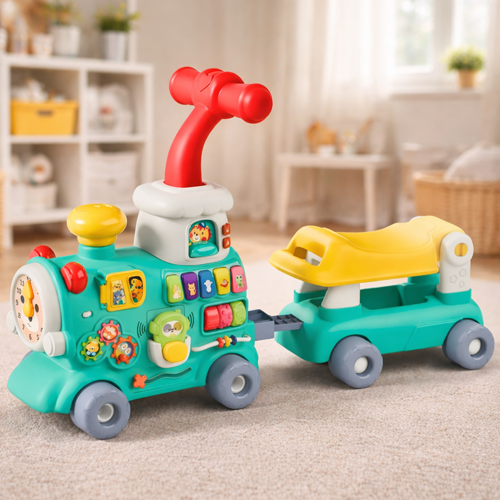 Toybie Kids Musical Train Toy with Detachable Wagon – Interactive Learning & Activity Engine for Toddlers