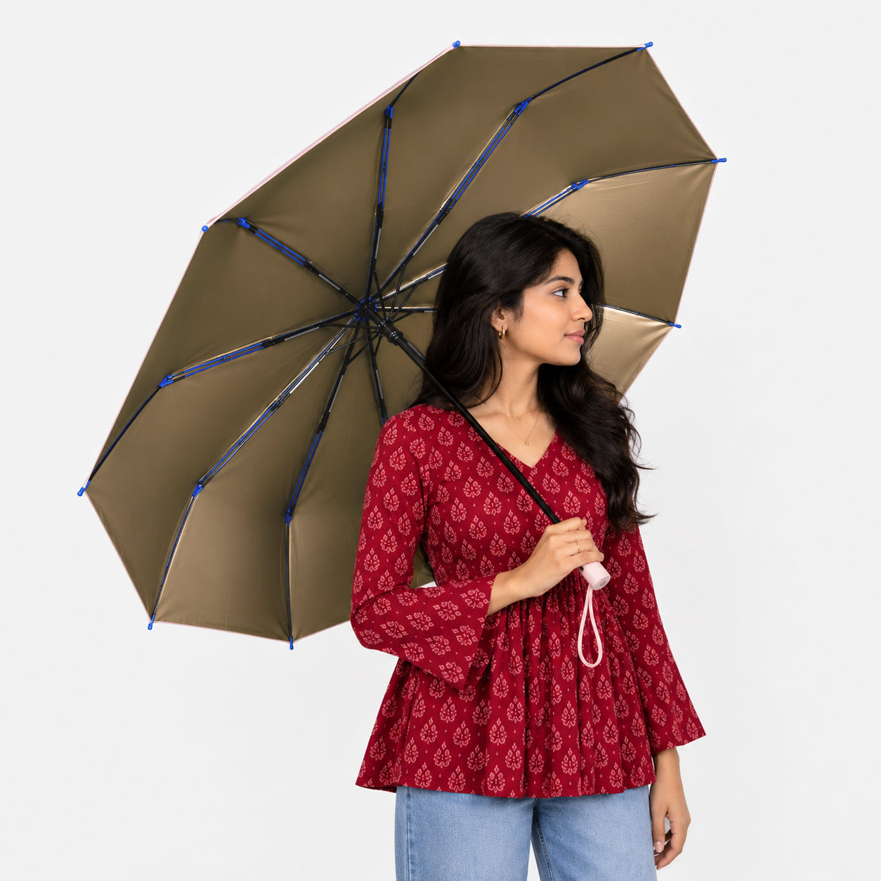 Premium Solid Color Windproof Outdoor Umbrella with Tilt Feature