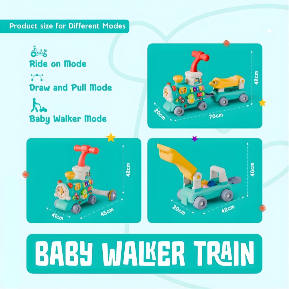 Toybie Kids Musical Train Toy with Detachable Wagon – Interactive Learning & Activity Engine for Toddlers