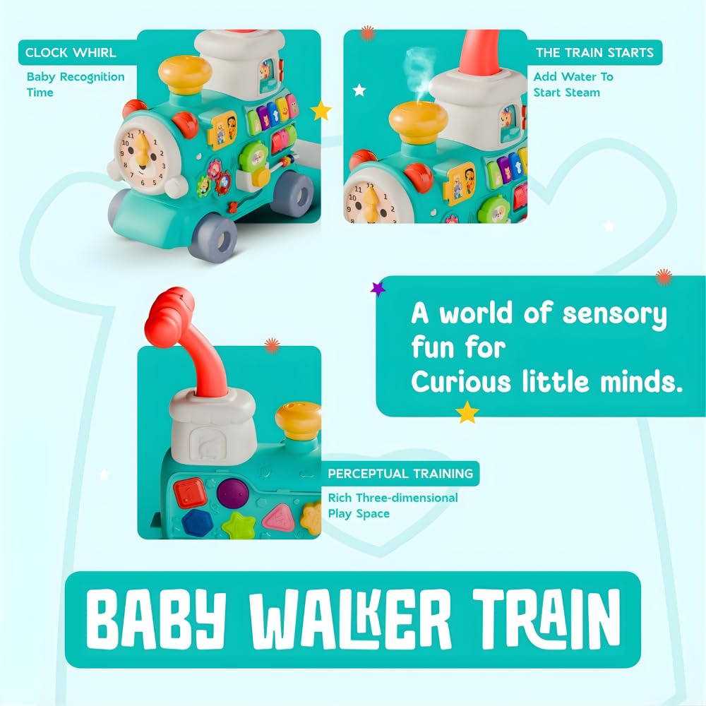 Toybie Kids Musical Train Toy with Detachable Wagon – Interactive Learning & Activity Engine for Toddlers