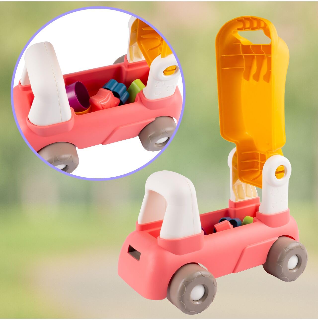 Toybie Baby Walker Cum Ride-On Train | 5-in-1 Musical Activity Toy with Detachable Seat, Interactive Panel & Trailer (6–36 Months) (Pink)