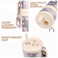 Pure Titanium Vacuum Tumbler water bottle with Straw & Charm – 550ml
