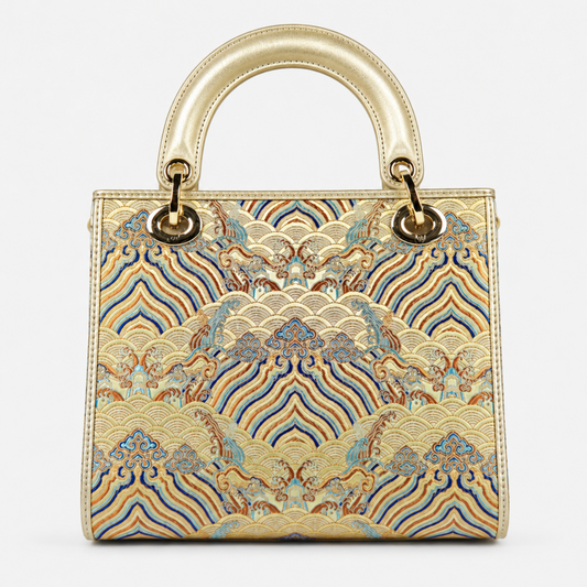 Luxe Hangzhou Silk Leather Tote Handbag for Women