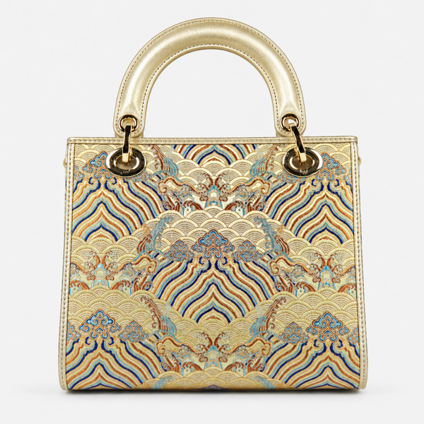 Luxe Hangzhou Silk Leather Tote Handbag for Women
