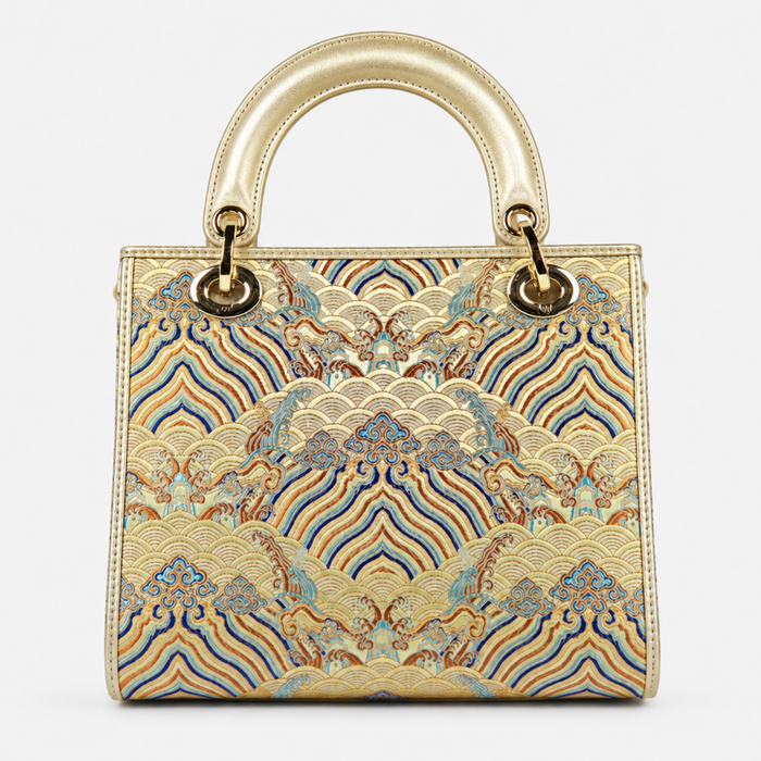 Luxe Hangzhou Silk Leather Tote Handbag for Women