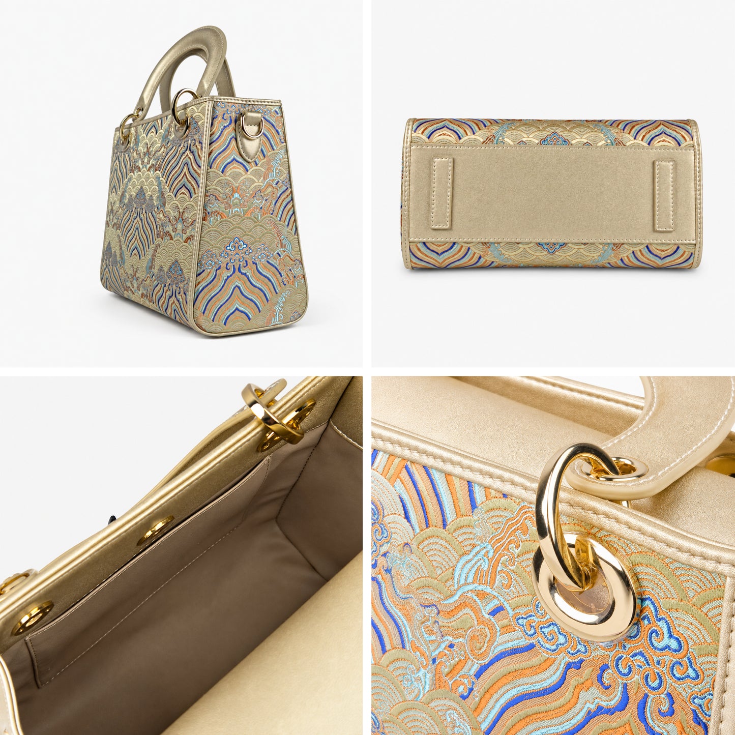 Luxe Hangzhou Silk Leather Tote Handbag for Women