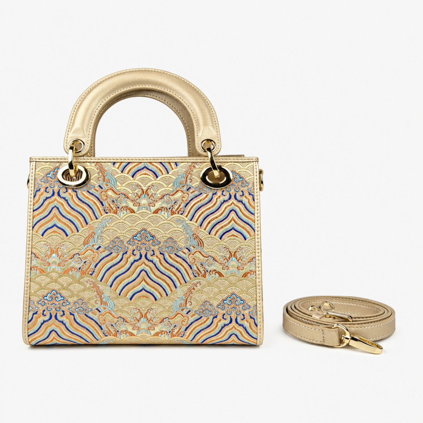 Luxe Hangzhou Silk Leather Tote Handbag for Women