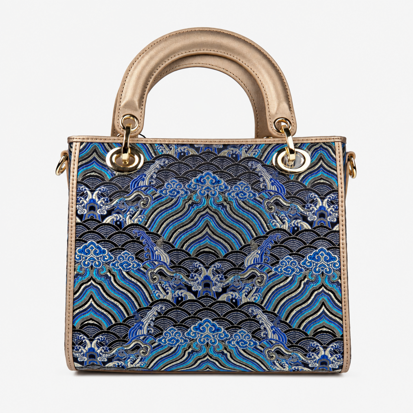 Luxe Hangzhou Silk Leather Tote Handbag for Women