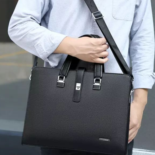 Premium PU Leather Business Briefcase for 14-Inch Devices