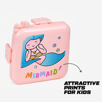 Unicorn Bento Lunch Box with 3 Compartments for Kids - 1590ml