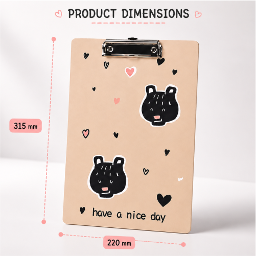 Cute Lightweight Acrylic Writing Clipboard for Office