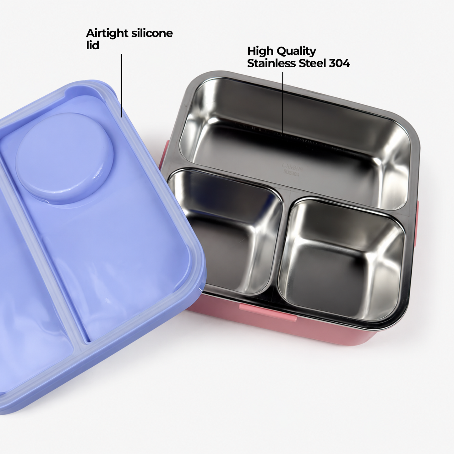 Stainless Steel Lunch Box with 3 compartments for Kids – 1190ml