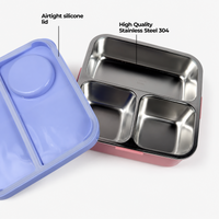 Stainless Steel Lunch Box with 3 compartments for Kids – 1190ml