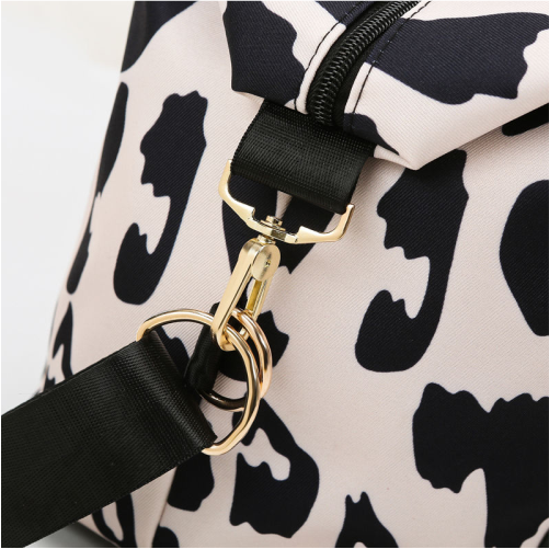 Animal Print Travel Duffel Bag with Trolley Sleeve