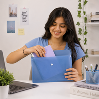 A5 Waterproof Poly Document Folder with Tab Closure- A5 paper size