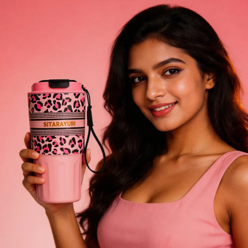 Tough Panther Print Luxe Insulated Steel Travel Tumbler – 600ml