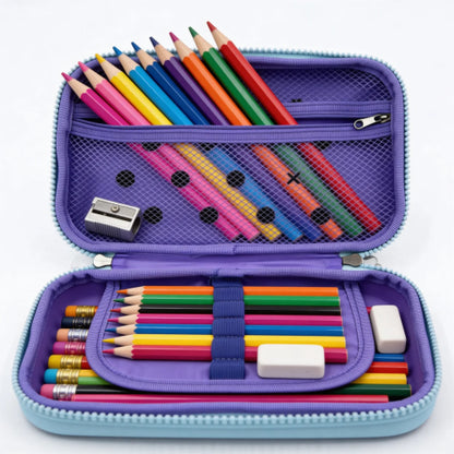 Premium DIY Kids Pencil Box with Removable Decorative Toy Charms