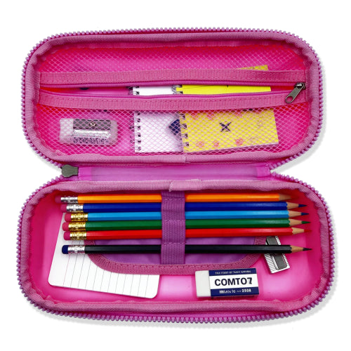 Premium Cartoon Pencil Box with Removable Toy Charms for Kids